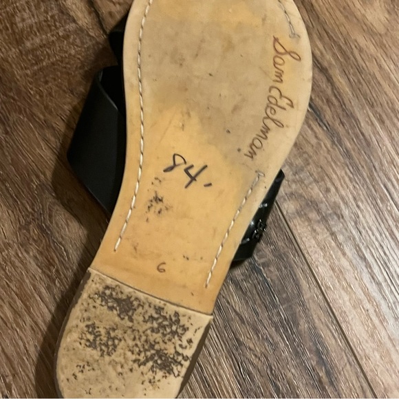 SAM EDELMAN Gillian Crocodile-Embossed Leather Slide Sandals Sz 6 - Picture 8 of 9